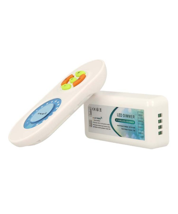 Led Controller Dimmer Mono Colore Canale RF Wireless 2,4G Telecomando Touch 12V 24V 12A