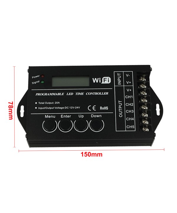 Centralina Led Timer Alba Tramonto 12V 24V 20A WIFI Time Led Controller Per Acquari Canarini Serre TC421