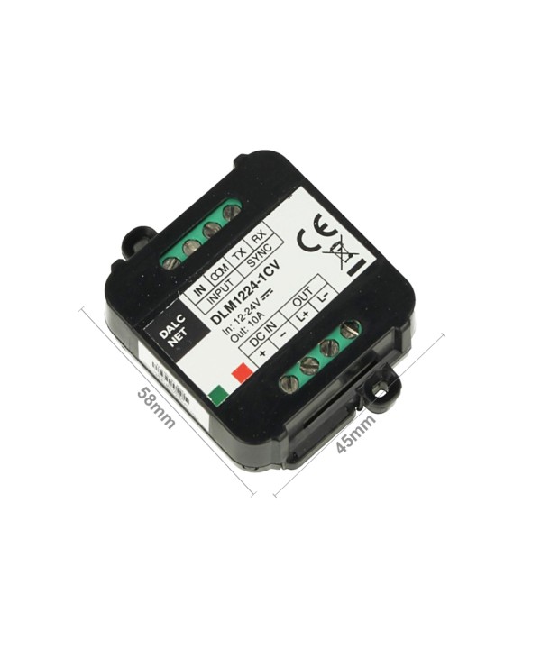 Dalcnet DLM1224-1CV Led Dimmer Master Slave Amplificatore PWM 12V 24V 10A Pulsante N.O. 0/1-10V Potenziometro