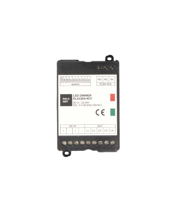 Dalcnet DLX1224-4CV Led Dimmer 4 canali CCT RGB RGBW 2 Pulsanti NO