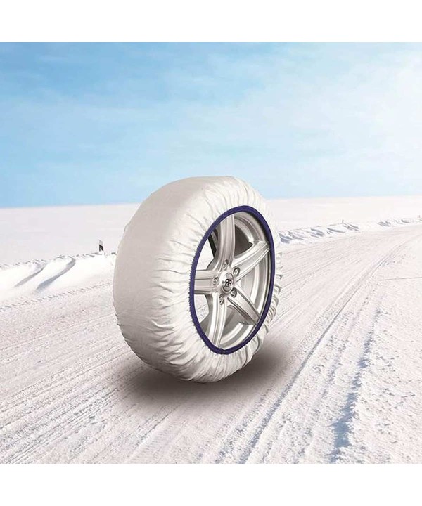 Calze Da Neve per Auto Omologate EN 16662-1 Modello Bianco Standard Misura M