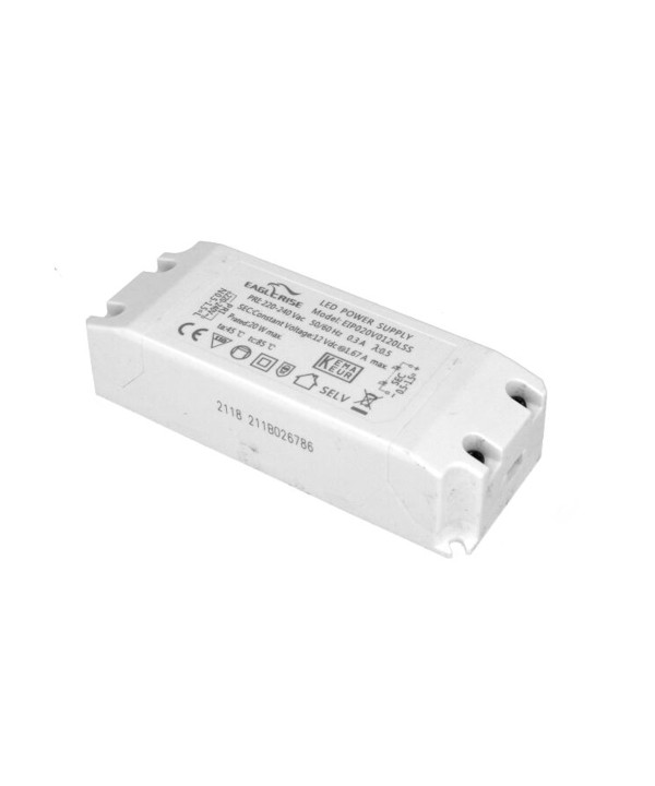 Alimentatore Trasformatore Lungo Sottile 12V 20W 1,6A Con Carcassa In Plastica Eaglerise EIP020V0120LSS