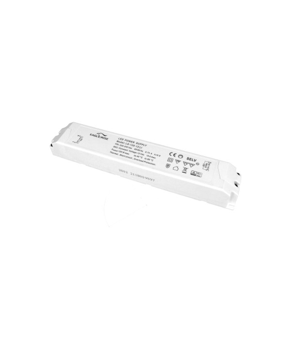 Alimentatore Trasformatore Lungo Sottile 12V 120W 10A Con Carcassa In Plastica Eaglerise LS-120-12 LI