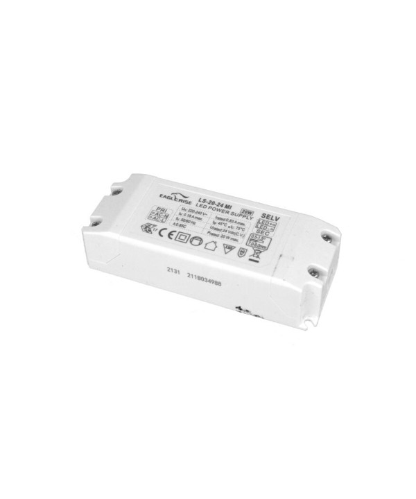 Alimentatore Trasformatore Lungo Sottile 24V 20W 0,83A Con Carcassa In Plastica Eaglerise LS-20-24 MI