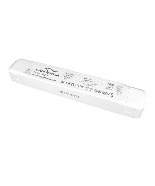 Alimentatore Trasformatore Lungo Sottile 24V 120W 5A Con Carcassa In Plastica Eaglerise LS-120-24 LI