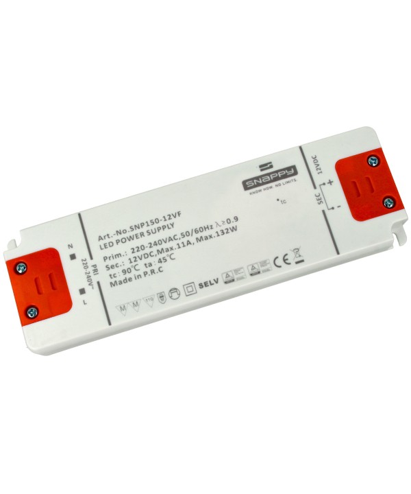 Alimentatore Trasformatore Slim 12V 132W 11A 18mm SNAPPY SNP150-12VF
