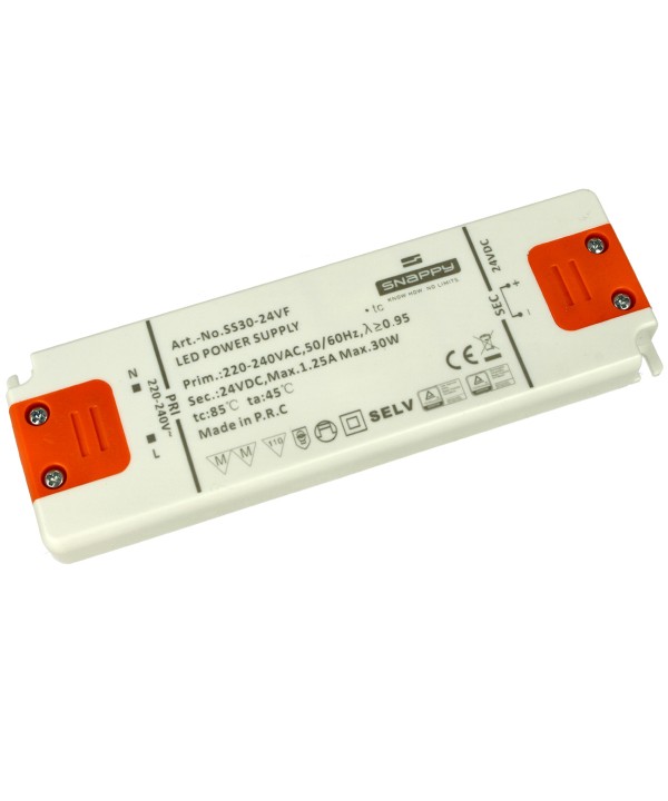 Alimentatore Trasformatore Slim 24V 30W 1,25A 14mm SNAPPY SS30-24VF
