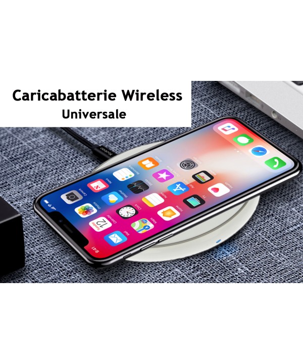 Caricabatterie Wireless Veloce Bianco 10W Slim QI