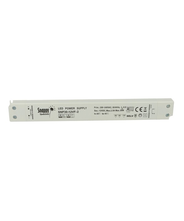 Alimentatore Ultra Slim Sottile 30W 12V Snappy SNP30-12VF-2 Trasformatore CV Per Striscia Led Profili Alluminio