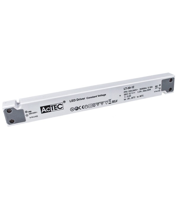 Alimentatore Ultra Slim Sottile 30W 12V Trasformatore CV Per Striscia Led Profili Alluminio