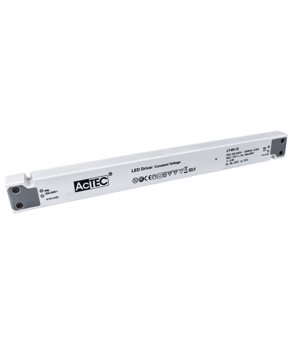 Alimentatore Ultra Slim Sottile 60W 12V Trasformatore CV Per Striscia Led Profili Alluminio