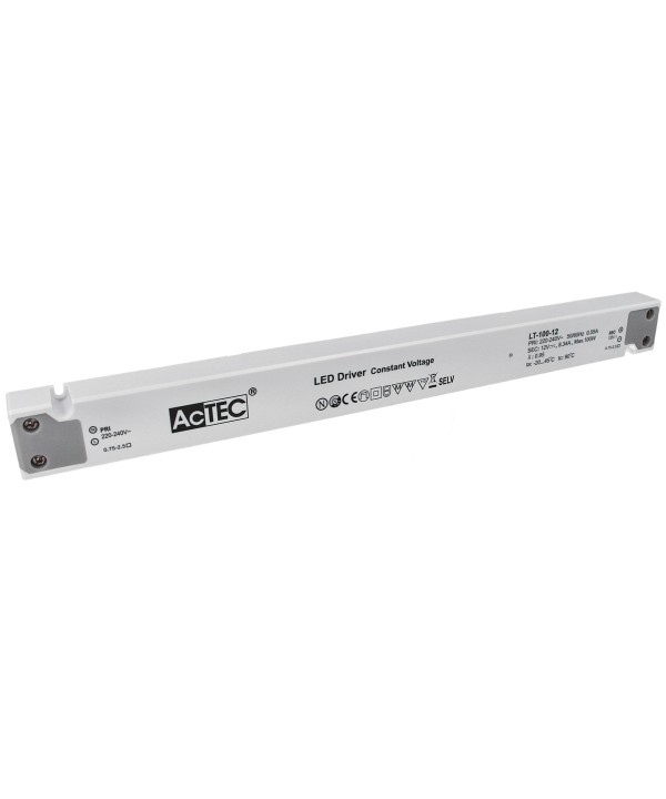 Alimentatore Ultra Slim Sottile 100W 12V Trasformatore CV Per Striscia Led Profili Alluminio