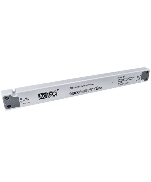 Alimentatore Ultra Slim Sottile 60W 24V Trasformatore CV Per Striscia Led Profili Alluminio