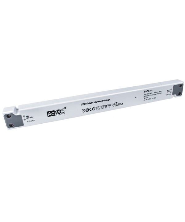 Alimentatore Ultra Slim Sottile 75W 24V Trasformatore CV Per Striscia Led In Profilato Alluminio