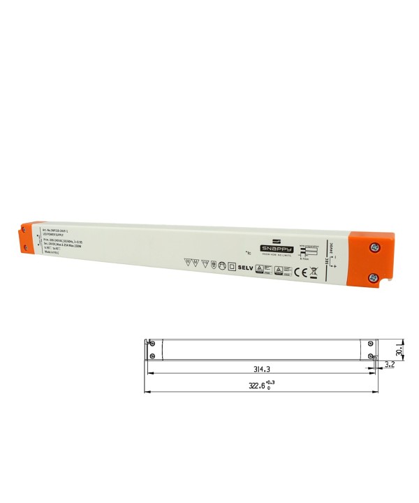 Alimentatore Ultra Slim Sottile 150W 24V Snappy SNP150-24VF-1 Trasformatore CV Per Striscia Led Profili Alluminio