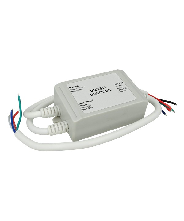 Centralina DMX-512 Decoder Converti In PWM Impermeabile IP65 3 Canail Per Striscia Led RGB DC 12V 24V 4AX3
