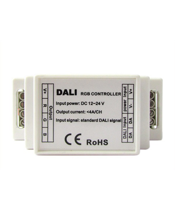 DALI Led RGB Controller Centralina 3 Canali DC12V 24V 3X4A Attacco Guida Rotaia DIN DL111