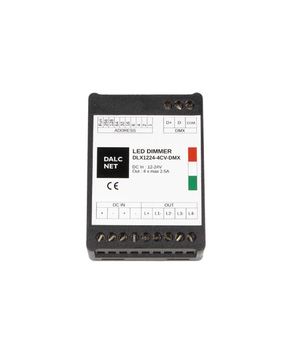 Dalcnet DLX1224-4CV-DMX Led Dimmer DMX512 4 Canali RGB RGBW