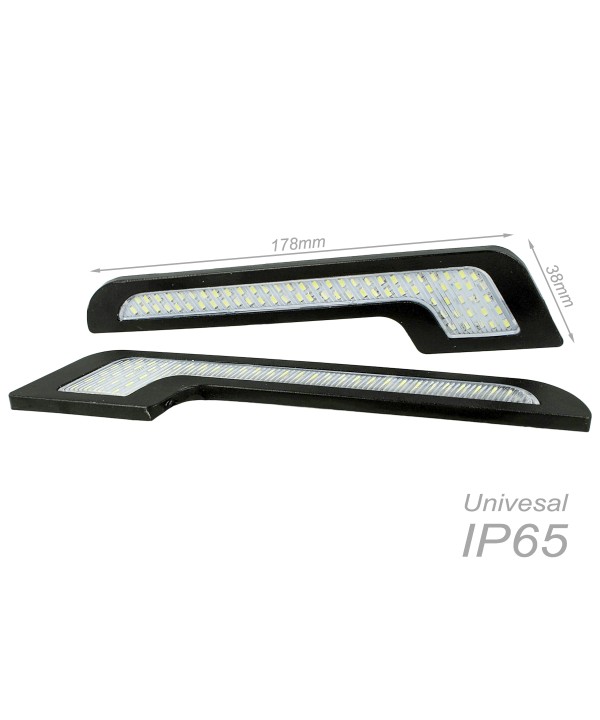 Luci Diurne Led DRLs Driving Light 12V 5W Forma L Slim Solo 5mm IP65 Universale