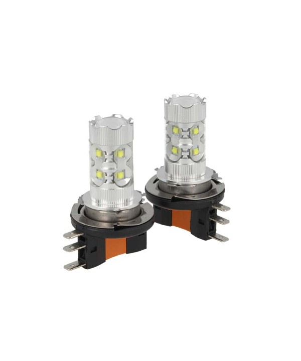 Lampada Led H15 Biluce 50W 12V Canbus Luci Marcia Diurne Bianco VW Golf 6 7 MK6 Tiguan Audi A6 Fiat Ducato Ford Kuga