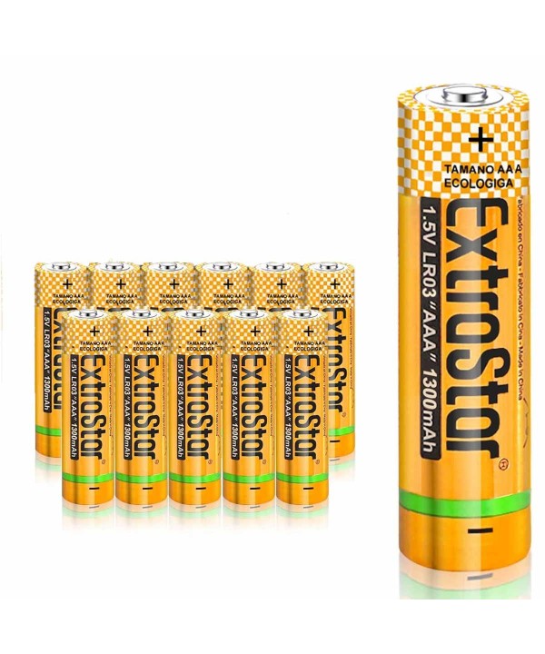 Pila Batteria LR03 AAA Mini Stilo 1,5V 1300mAh MN2400 Alcalina Extrastar Confezione da 12 Pezzi
