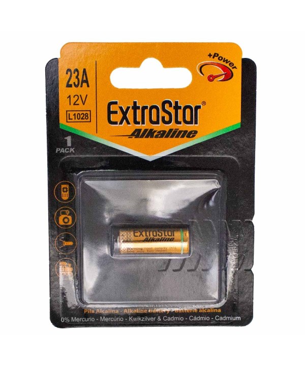 Pila Batteria L1028 12V 23A LR23A MN21 LRV08 V23GA 8LR932 Super Alcalina Extrastar Confezione da 1 Pezzo