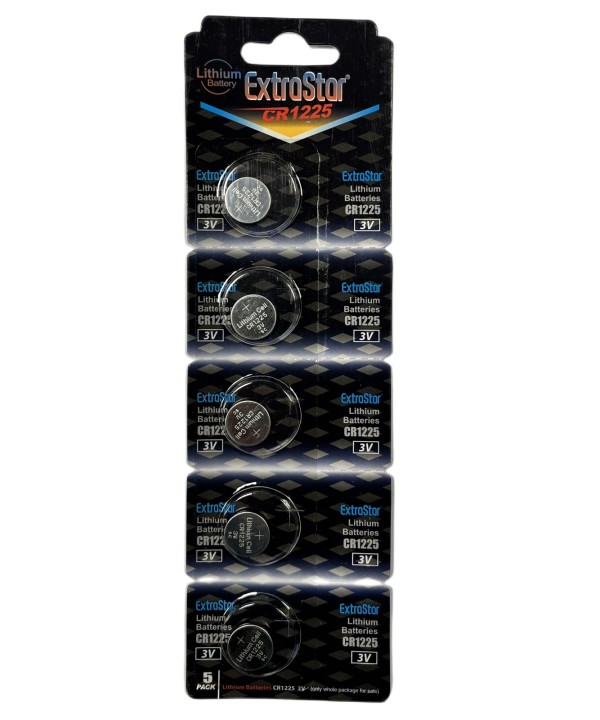 Pila Batteria A Bottone Extrastar CR1225 3V Confezione Da 5 Pile