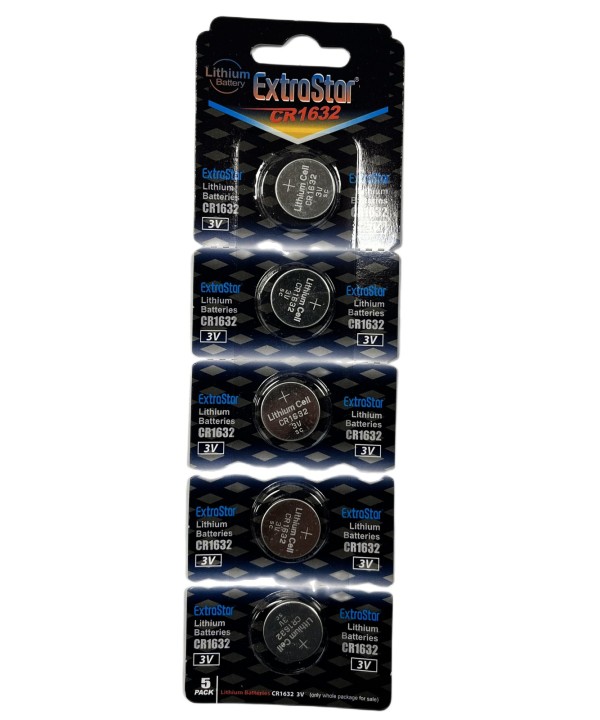 Pila Batteria A Bottone Extrastar CR1632 3V Confezione Da 5 Pile