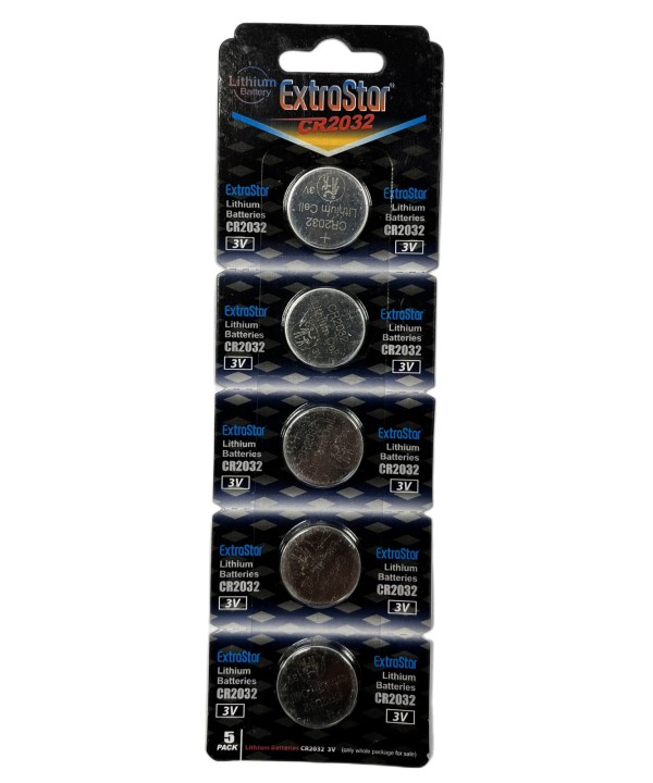 Pila Batteria A Bottone Extrastar CR2032 3V Confezione Da 5 Pile