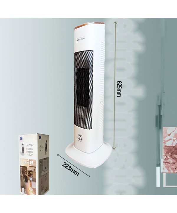 Stufa Elettrtica A Torre da 1350W-2000W a Basso Consumo con Smart Timer e Telecomando L22.3cm x H62.5cm Colore Bianco