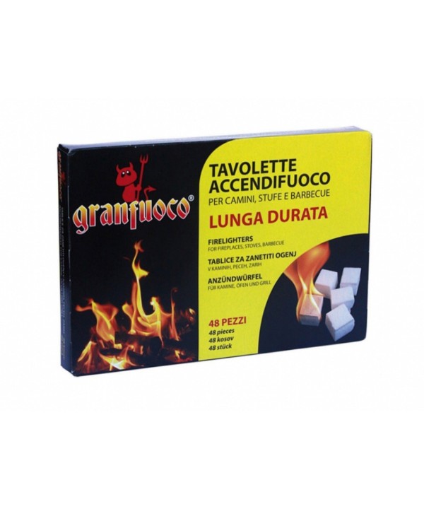48 Cubetti Tavolette Accendifuoco Per Camini Stuffe Barbecue
