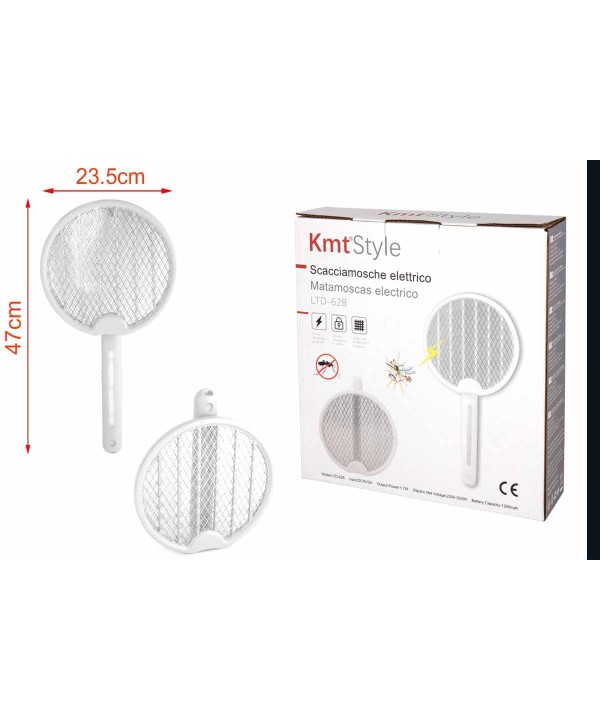 Racchetta Scacciamosche Elettrico + Lampada Antizanzara Ricaricabile USB Pieghevole