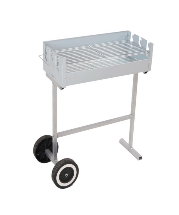 Griglia Barbecue Con Ruote a Carbonella BBQ Carbon 52X25X63cm Acciaio Inox