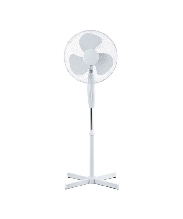 Ventilatore con Base a Croce 40W Altezza Regolabile Max 120cm 3 Pale a 3 Velocità Rotante Colore Bianco SKU-7922