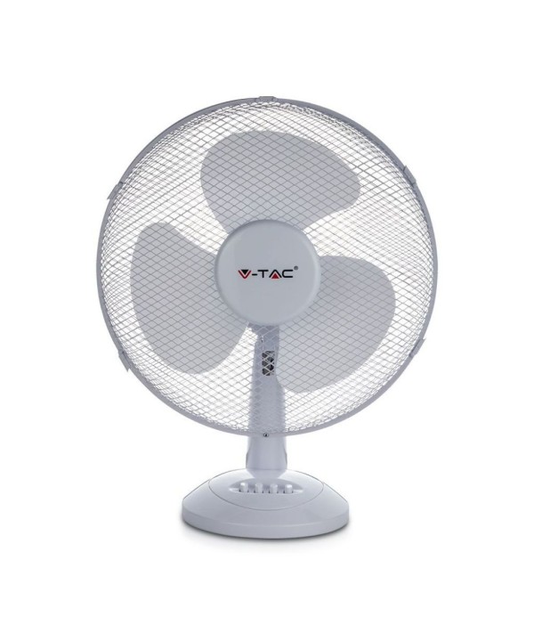 Ventilatore da Scrivania 40W 3 Pale a 3 Velocità Rotante Colore Bianco SKU-7924