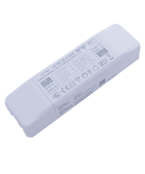 Alimentatore Trasformatore LED Cerificato ENEC Output 30W 24V 1.25A Input 220V Compatibile Meanwell PLC-30-24