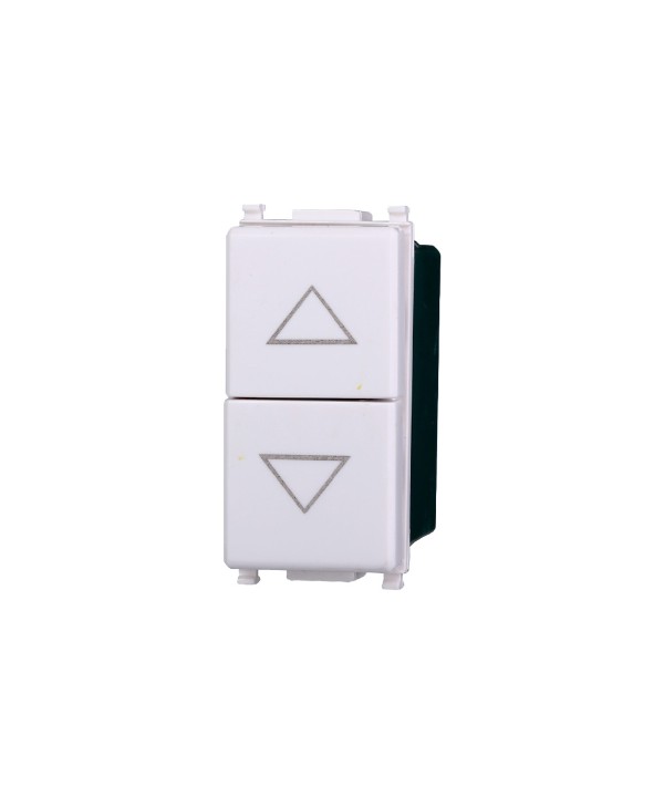 ETTROIT Pulsante Interbloccato Doppio Saliscendi 1P+1P 10A Colore BIANCO Compatibile Con Vimar Plana