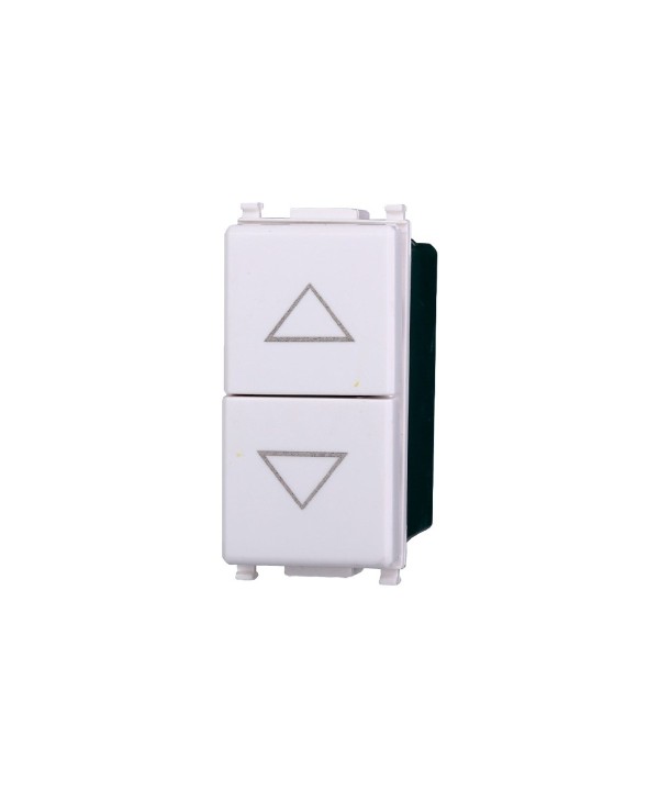ETTROIT Pulsante Saliscendi Commutatore 2P 10A Tapparelle Colore Bianco Compatibile Con Vimar Plana