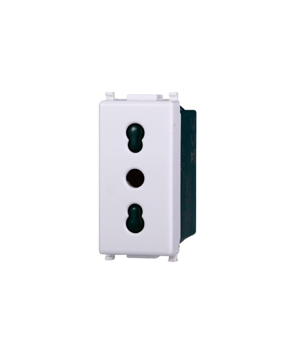 ETTROIT Presa Bipasso Bivalente 2P+T 10/16A Colore BIANCO Compatibile Con Vimar Plana