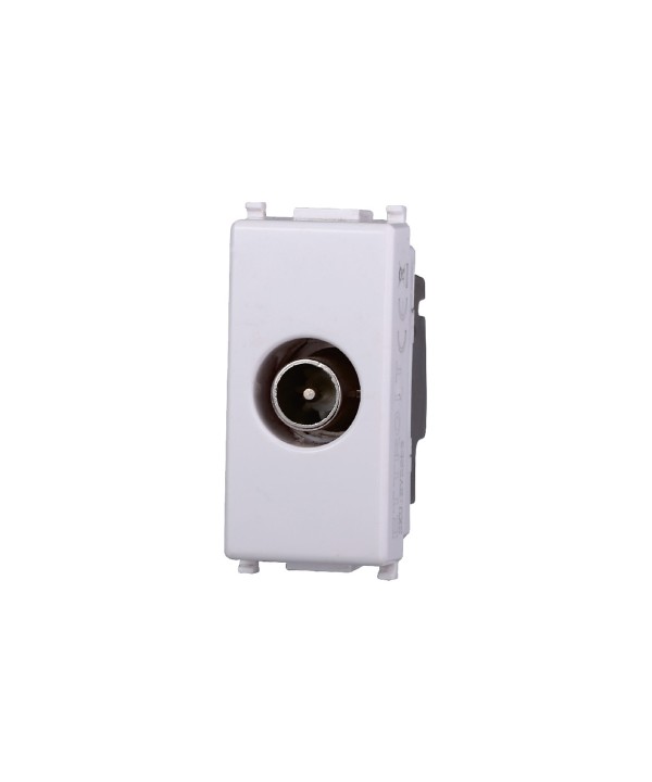 ETTROIT Connettore Presa TV Passante Maschio Colore BIANCO Compatibile Con Vimar Plana