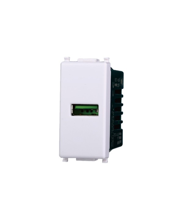 ETTROIT Modulo Presa Caricatore USB 5V 2,1A Colore Bianco Compatibile Con Vimar Plana