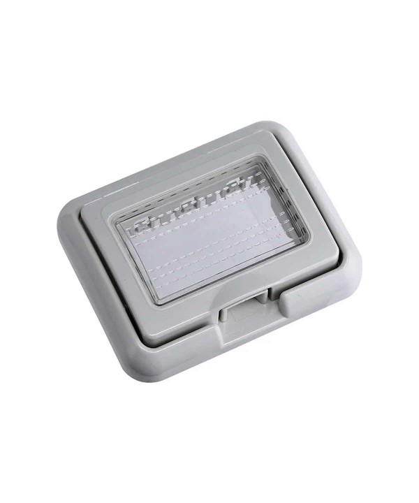 ETTROIT Placca con Coperchio 3P Supporto Stango Idrobox IP55 Compatibile Con Vimar Plana
