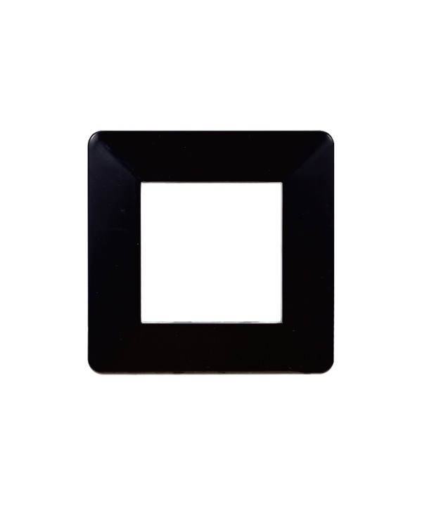 ETTROIT Placca Plastica Serie Starlight 2P Colore Nero Compatibile Con Vimar Plana