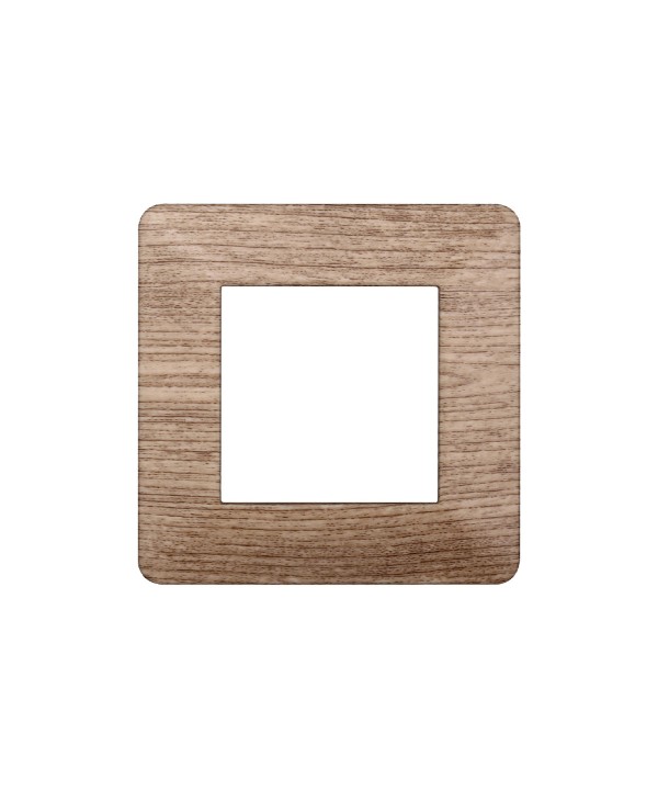 ETTROIT Placca Plastica Serie Starlight 2P Colore Legno Chiaro Compatibile Con Vimar Plana