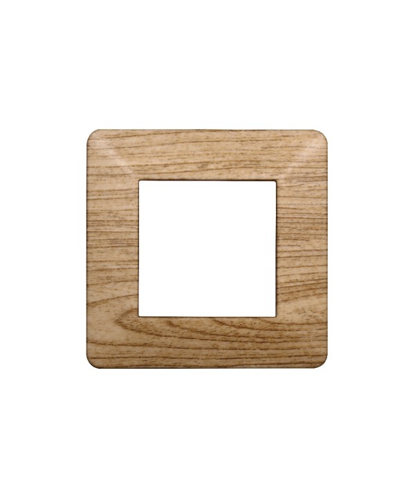 ETTROIT Placca Plastica Serie Starlight 2P Colore Legno Scuro Compatibile Con Vimar Plana