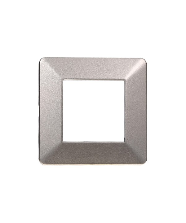 ETTROIT Placca Plastica Serie Starlight 2P Colore Titanio Compatibile Con Vimar Plana