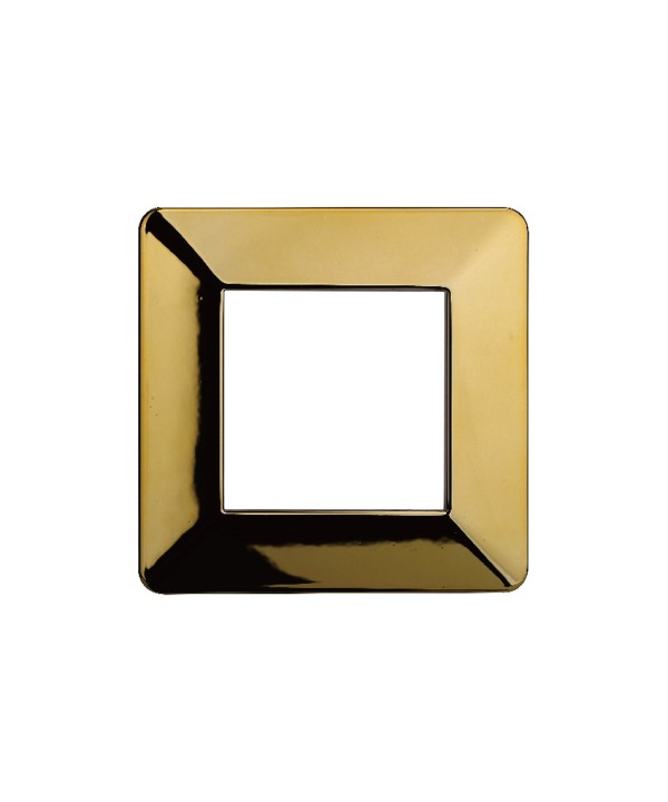 ETTROIT Placca Plastica Serie Starlight 2P Colore Oro Lucido Compatibile Con Vimar Plana