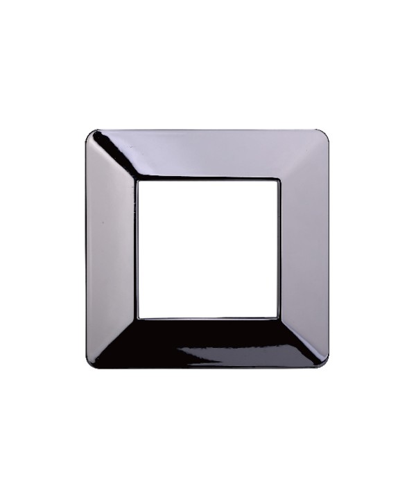 ETTROIT Placca Plastica Serie Starlight 2P Colore Cromato Lucido Compatibile Con Vimar Plana