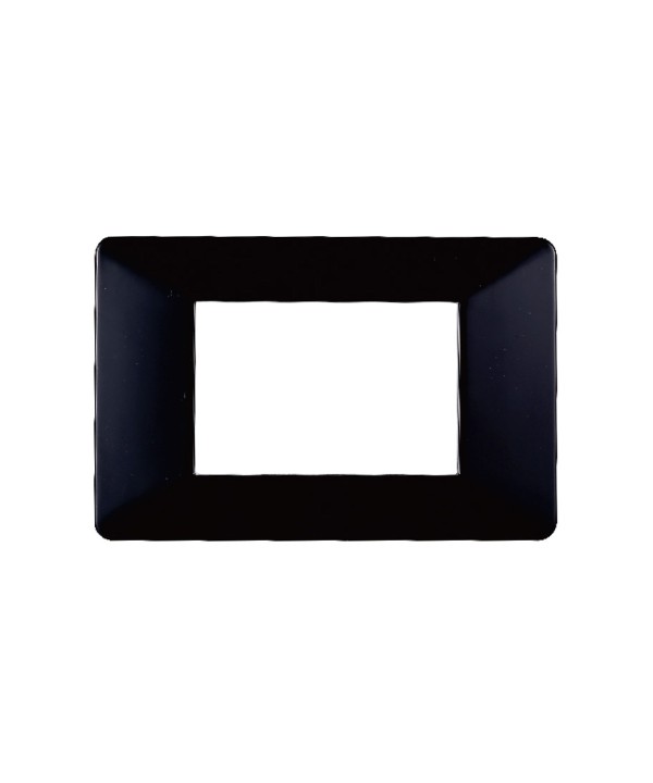 ETTROIT Placca Plastica Serie Starlight 3P Colore Nero Compatibile Con Vimar Plana