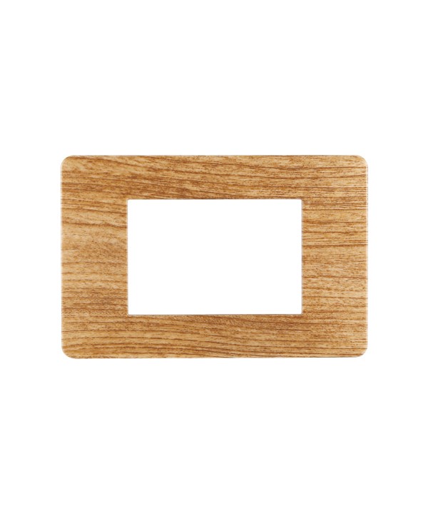 ETTROIT Placca Plastica Serie Starlight 3P Colore Legno Scuro Compatibile Con Vimar Plana